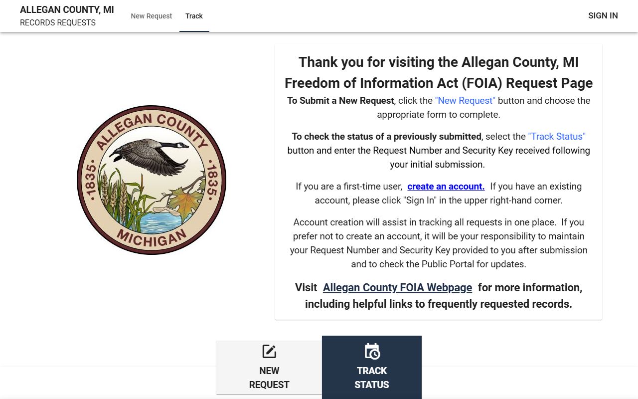 allegan county background check foia portal