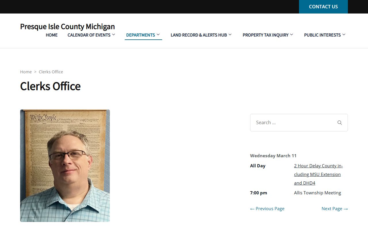 Ionia County Clerk's Office page for public records requests