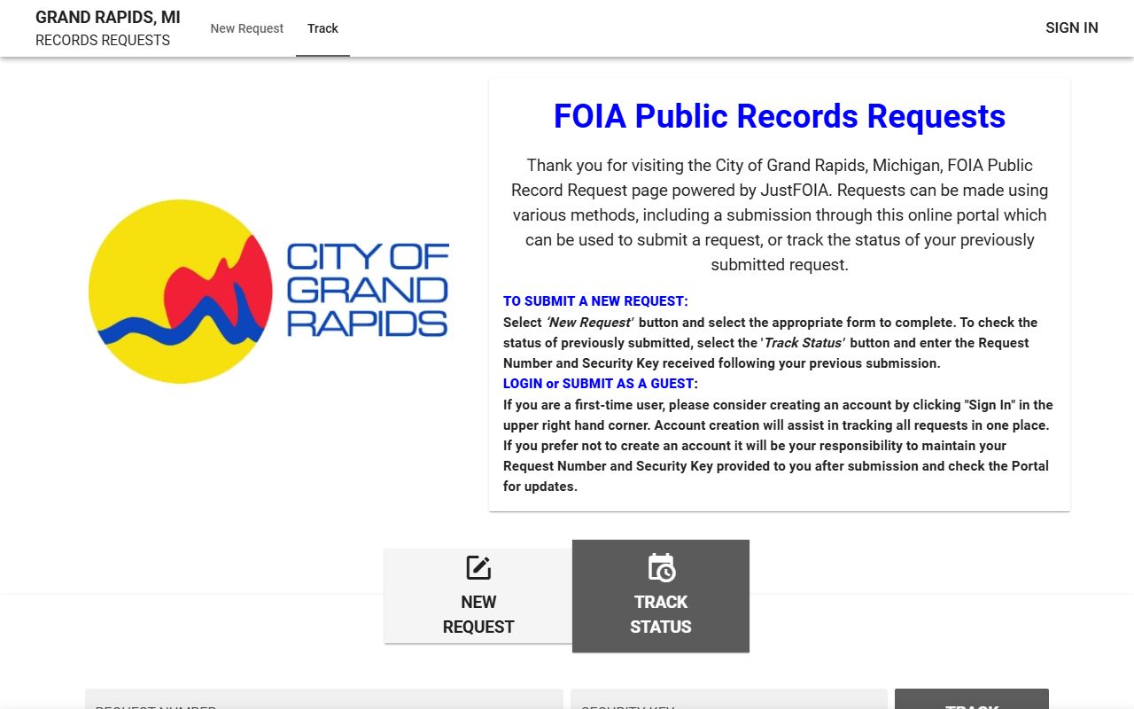 Kent County FOIA public portal for records requests and background checks